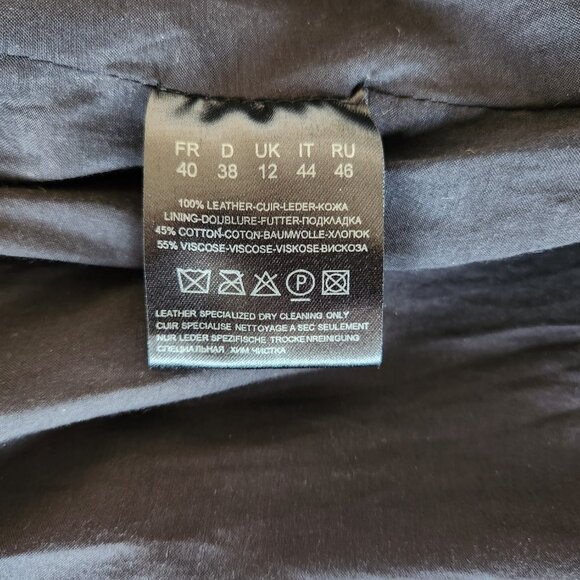 VESPUCCI SOFT LEATHER BLACK COAT OVERSIZE STYLE SIZE M - Picture 11 of 14